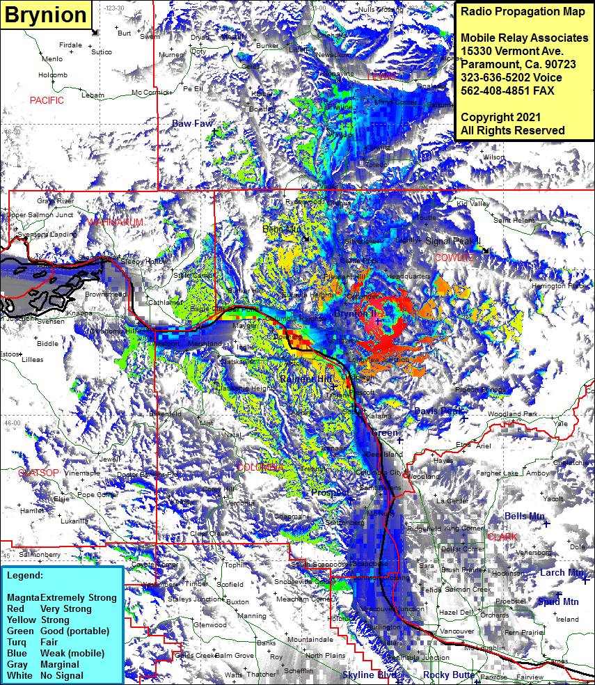 heat map radio coverage Brynion II
